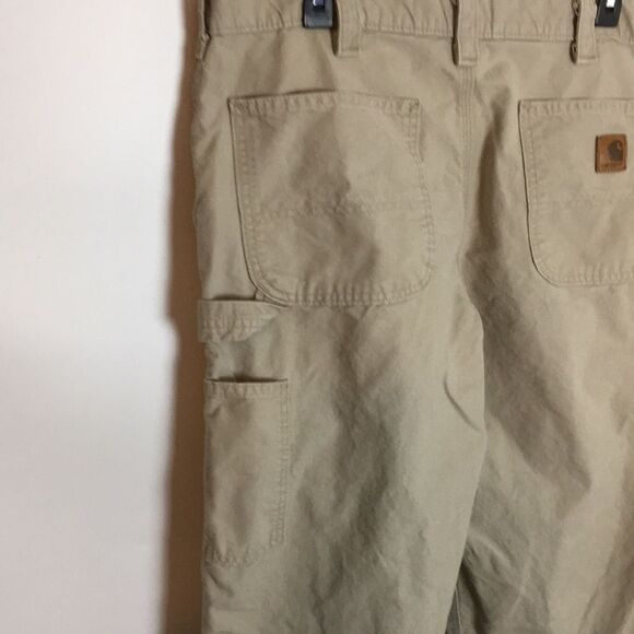 Carhartt Dungaree Fit 100% Cotton Tan Utility Work Cargo Pants 36x32 - Picture 5 of 16